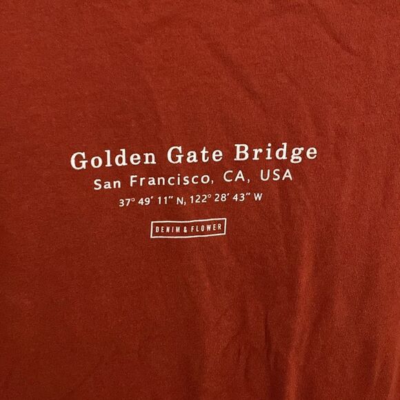 Denim & Flowers- Golden Gate Bridge T-shirt- Size XL - Picture 2 of 7
